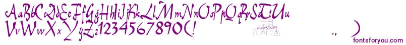 EBrantscript Font – Purple Fonts on White Background