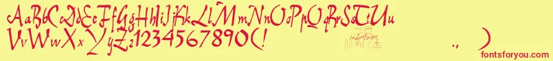 EBrantscript Font – Red Fonts on Yellow Background