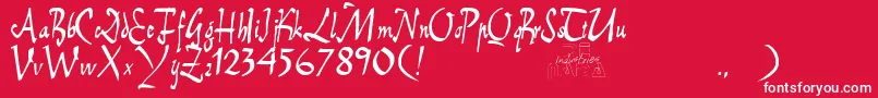 EBrantscript Font – White Fonts on Red Background