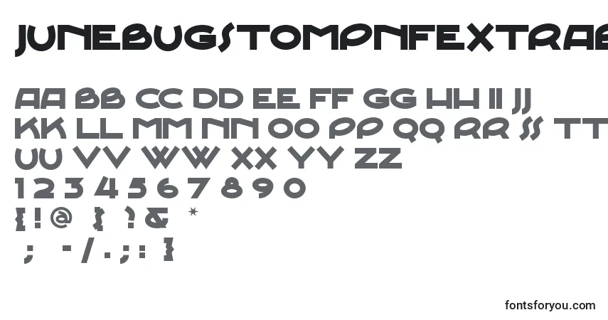 Шрифт JunebugstompnfExtrabold – алфавит, цифры, специальные символы