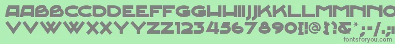 フォントJunebugstompnfExtrabold – 緑の背景に灰色の文字