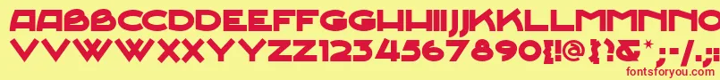JunebugstompnfExtrabold-Schriftart – Rote Schriften auf gelbem Hintergrund