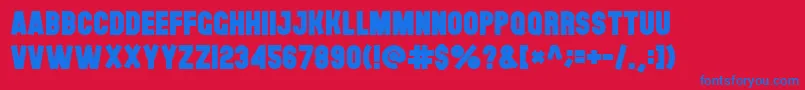 フォントTheblackfont – 赤い背景に青い文字