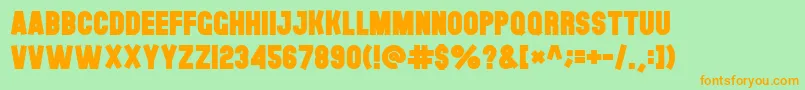 Theblackfont Font – Orange Fonts on Green Background