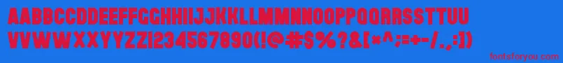 Theblackfont Font – Red Fonts on Blue Background