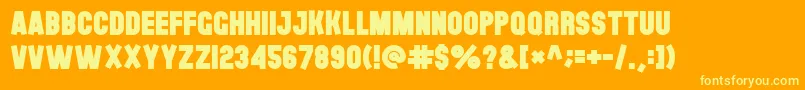 Theblackfont Font – Yellow Fonts on Orange Background