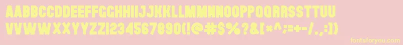 Fonte Theblackfont – fontes amarelas em um fundo rosa