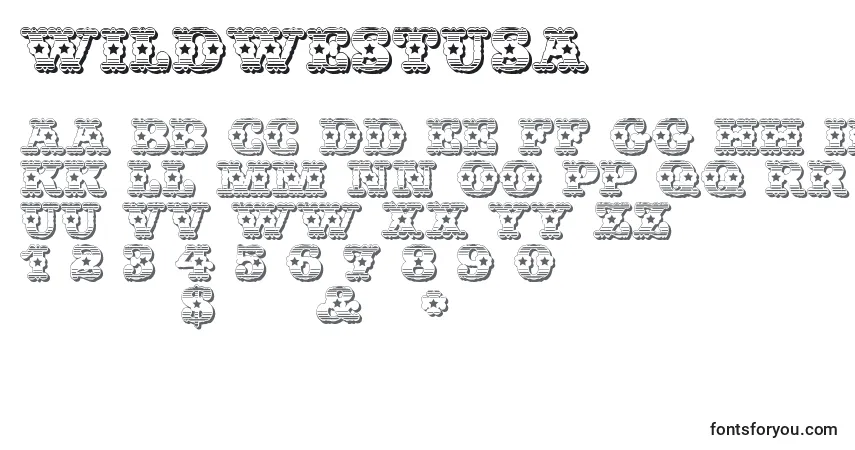 Czcionka WildWestUsa – alfabet, cyfry, specjalne znaki