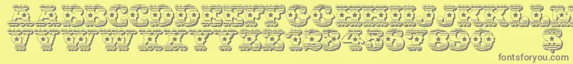 WildWestUsa-Schriftart – Graue Schriften auf gelbem Hintergrund