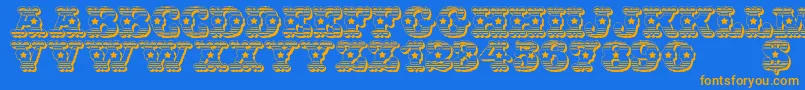 WildWestUsa Font – Orange Fonts on Blue Background