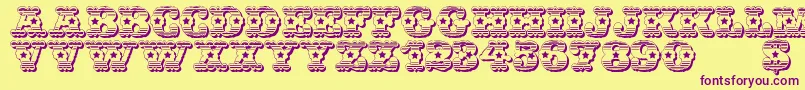 WildWestUsa Font – Purple Fonts on Yellow Background