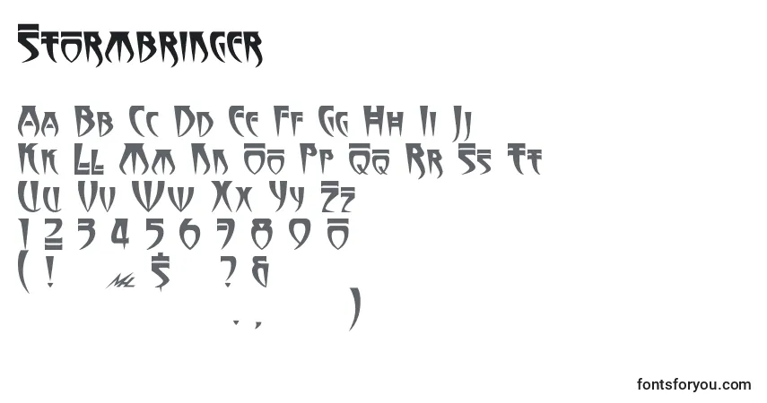 Шрифт Stormbringer – алфавит, цифры, специальные символы
