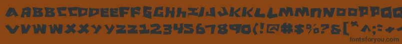 CroMagnumJagged Font – Black Fonts on Brown Background