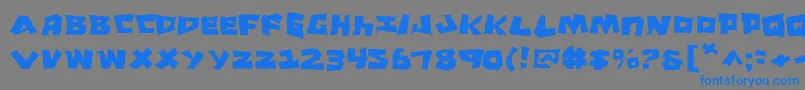 CroMagnumJagged Font – Blue Fonts on Gray Background