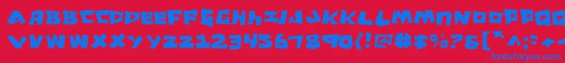 CroMagnumJagged Font – Blue Fonts on Red Background