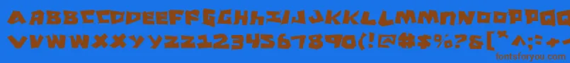 Шрифт CroMagnumJagged – коричневые шрифты на синем фоне