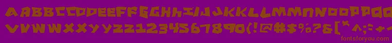CroMagnumJagged-fontti – ruskeat fontit violetilla taustalla