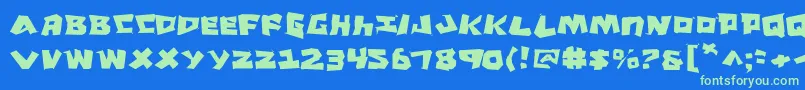 Шрифт CroMagnumJagged – зелёные шрифты на синем фоне