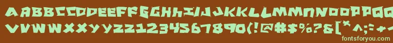 CroMagnumJagged Font – Green Fonts on Brown Background