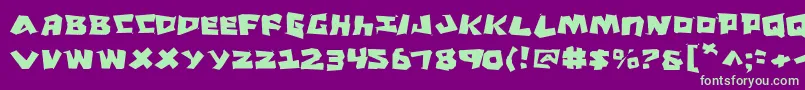 Fonte CroMagnumJagged – fontes verdes em um fundo violeta