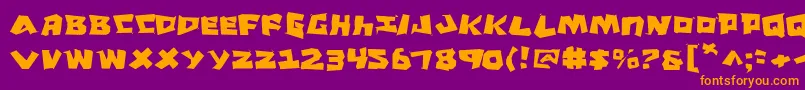fuente CroMagnumJagged – Fuentes Naranjas Sobre Fondo Morado