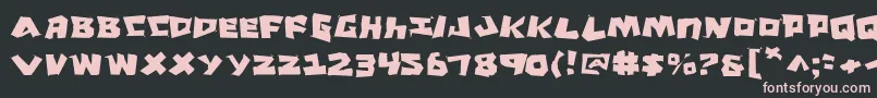 フォントCroMagnumJagged – 黒い背景にピンクのフォント