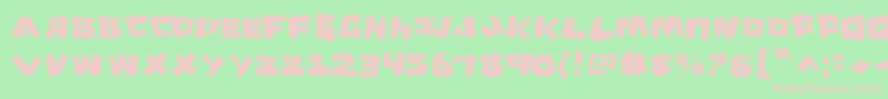 CroMagnumJagged-Schriftart – Rosa Schriften auf grünem Hintergrund