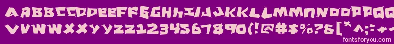 CroMagnumJagged Font – Pink Fonts on Purple Background