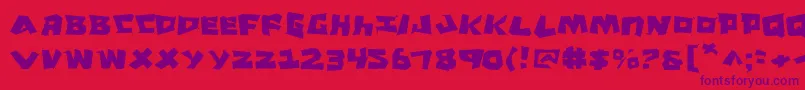 CroMagnumJagged-Schriftart – Violette Schriften auf rotem Hintergrund