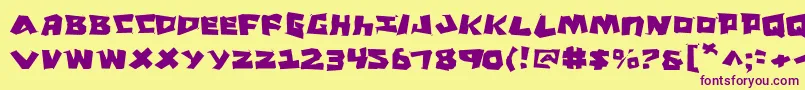 CroMagnumJagged Font – Purple Fonts on Yellow Background