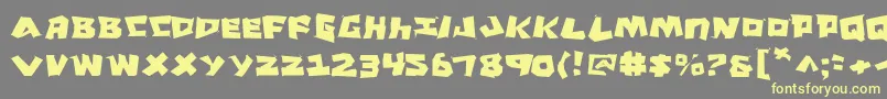 CroMagnumJagged-fontti – keltaiset fontit harmaalla taustalla