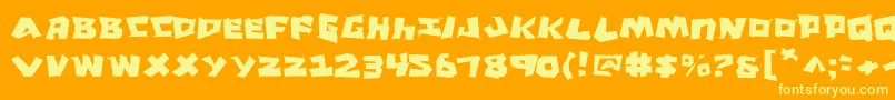 CroMagnumJagged Font – Yellow Fonts on Orange Background