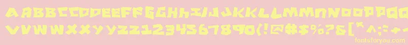 CroMagnumJagged Font – Yellow Fonts on Pink Background