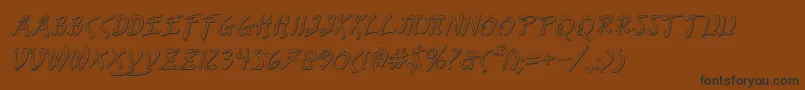 Bushidosiフォントについての詳細 フォントBushidosi – 黒い文字が茶色の背景にあります