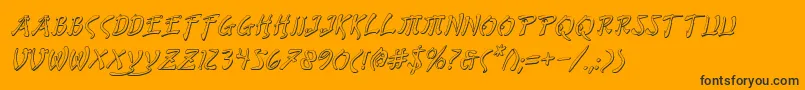 Fonte Bushidosi – fontes pretas em um fundo laranja