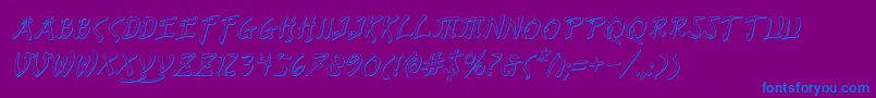 Bushidosi Font – Blue Fonts on Purple Background