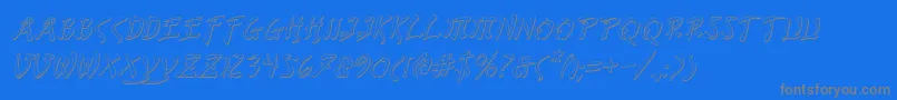 フォントBushidosi – 青い背景に灰色の文字