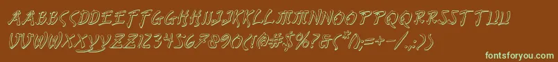 Bushidosi Font – Green Fonts on Brown Background