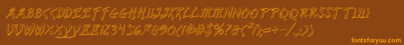 Bushidosi Font – Orange Fonts on Brown Background