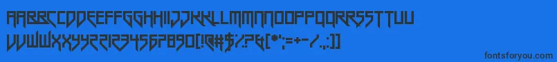 フォントChemicalSuperior – 黒い文字の青い背景