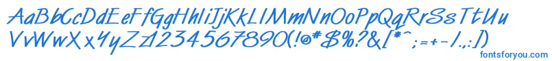 フォントWindmillBold – 白い背景に青い文字