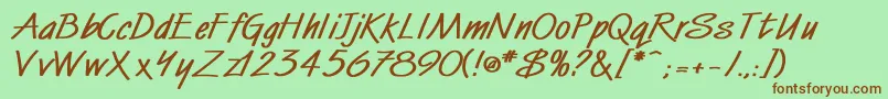 WindmillBold-fontti – ruskeat fontit vihreällä taustalla