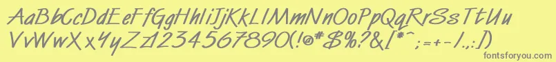 WindmillBold-Schriftart – Graue Schriften auf gelbem Hintergrund