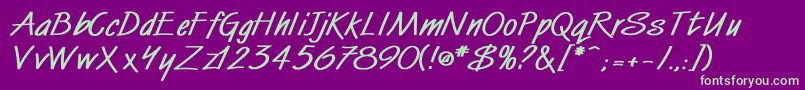 フォントWindmillBold – 紫の背景に緑のフォント