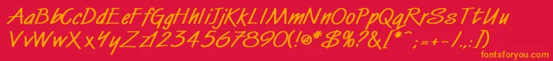 フォントWindmillBold – 赤い背景にオレンジの文字