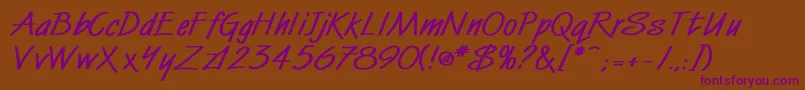 WindmillBold-fontti – violetit fontit ruskealla taustalla