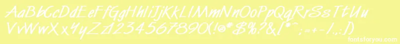 フォントWindmillBold – 黄色い背景に白い文字