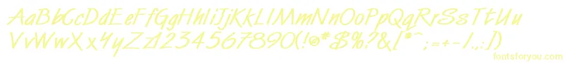 Fonte WindmillBold – fontes amarelas em um fundo branco