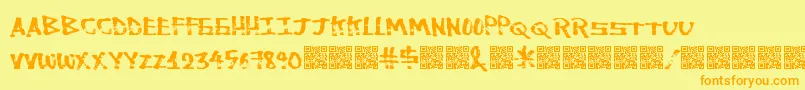 Marquez Font – Orange Fonts on Yellow Background