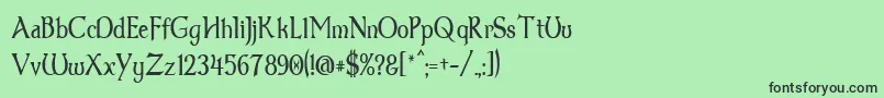 Dumbledor1Thin-Schriftart – Schwarze Schriften auf grünem Hintergrund